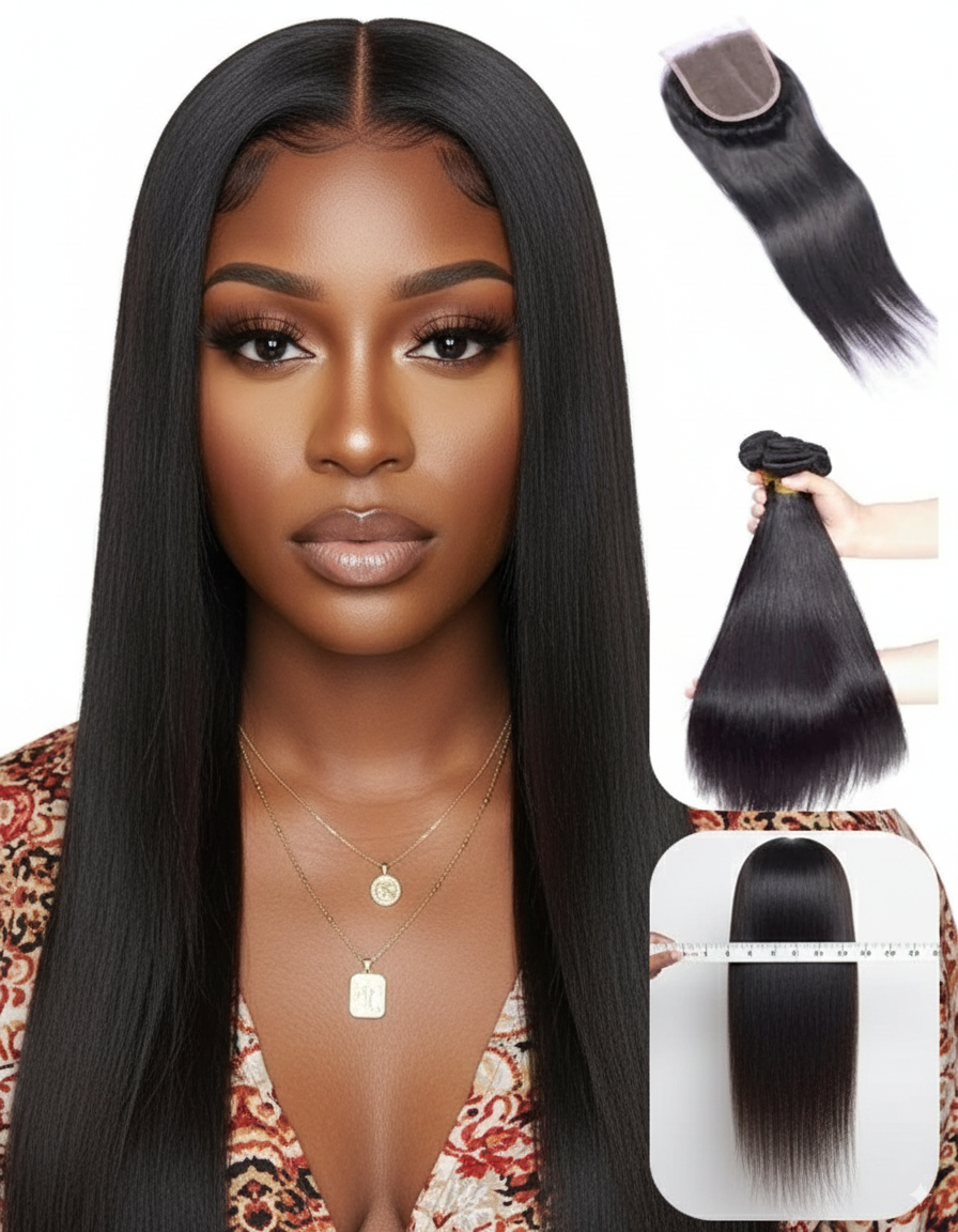 3 Bundle Straight Set w/ Closure 3 Bundle Straight Set w/ Closure