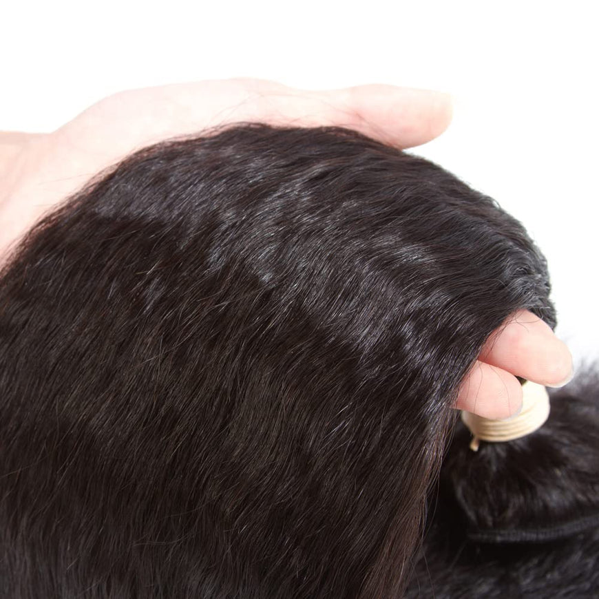 Malaysian Kinky Straight Hair 3 Bundle Pack