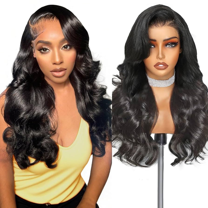 Super HD Lace Body Wave Wigs 13x4 Front 180% Density Pre-Plucked Virgin Human Hair