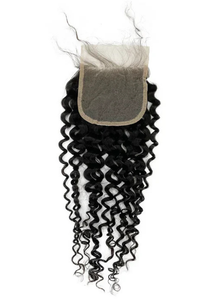 Malaysian Jerry Curl Human Hair Closure 16 Inch